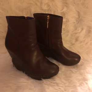 DVF Opalista Stacked Wedge Bootie Sz. 7